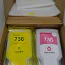 738 Ink Cartridge 300ml 4-Pack (Black Cyan Magenta Yellow) 498N8A 676M6A 676M7A 676M8A Replacement for HP 738 Ink Cartridge for DesignJet T850 T950 Printer Ink