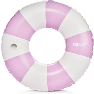 FUNBOY Giant Vintage Stripe Inflatable Tube Pool Float with Cup Holder 48" Large Pool Float for Adults Inner Tube Swimming Pool Toys Swim Rings Pool Lounger Float for Pool Party & Summer (Purple)