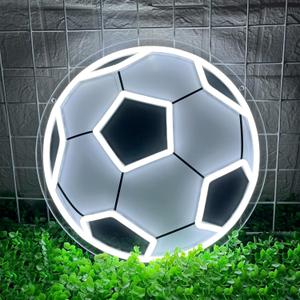 Soccer Neon Sign, Dimmable Football LED Neon Light for Fans, Sports Themed Neons Signs Light for Boys Teen Home Bedroom Man Cave Playroom College Dorm Club Birthday Party Decor