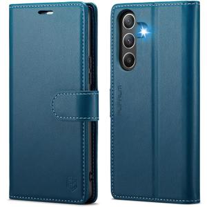 FLIPALM Wallet Case for Samsung Galaxy A15 5G, RFID Blocking Credit Card Holder, PU Leather Folio Flip Kickstand Protective Shockproof Cover for Galaxy A15 (Blue)