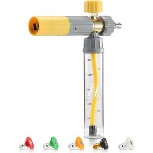 M MINGLE Mini Foam Cannon, Pressure Washer Foam Cannon with 5 Nozzle Tips, 1/4" Quick Connect for Car Wash, Patio, Deck Cleaning