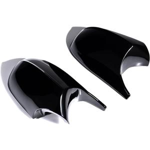 AtticZone Side Mirror Caps Covers Compatible with BMW E90 E91 2008-2011, E92 E93 E81 E82 E87 E88 LCI Door Rear View Mirror Cap Replacement for 328i 335i, Horn-style, Glossy Black