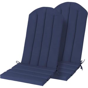 Adirondack Chair Cushion Set of 2 Indoor Outdoor Furniture Cushions Rocking Chair Cushions with Straps Replacement Folding Patio Chair Pad,19.7x18.9x1.5 InchNavy