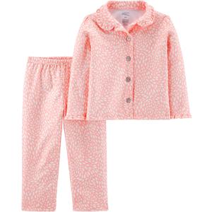 Simple Joys by Carter's baby-girls 2-piece Coat Style Pajama Set (5T, Pink White Dots)