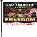 Jayus Double Sided 250th Anniversary American USA Flags 3x5 Outdoor- Vivid Colors 3Ply 1776-2026 250 Years Birthday Patriotic Flags Banners- Heavy Duty 100% Polyester with 2 Brass Grommets