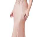 Babyonlinedress Womens Prom Long Dresses Sleeveless Mermaid Evening Dresses Mother of The Bride Dress,Nude Pink M