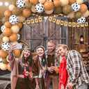 Cowboy Birthday Party Decorations Western Birthday Party Supplies, 65Pcs Cowboy Balloons and 1Pcs Western Birthday Backdrop for Cowboy Rodeo Birthday Party Country Western Baby Shower