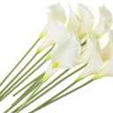 12 PCS White Calla Lily Artificial Flowers,14.6" Faux Calla Lilies Flower Real Touch Silicone Fake Lilies Flowers for Home Decor,DIY Wedding Centerpieces, Indoor Floral Arrangements