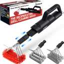 Electric Grill Brush Long Handle, Innovative Reciprocating Motor Grill Cleaner (600/720 Strokes/min), Powerful Cleaning, 3 Interchangeable Brush Heads, Ideal BBQ Gift for Dads & Grill Lovers