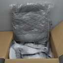 YFO Modern Ergonomic Office Desk Chair, Grey Leather with Lumbar Support, Adjustable Height, Swivel, Armrests, for Office, Gaming, Reading, Relaxing (Mid Back)