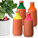 DoubleFill 3 Pcs 24oz Ollas Terracotta Watering Pots Colorful Self Watering Planter Insert Terracotta Globes Clay for Outdoor Indoor Garden Plants, Easy to Refill