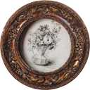 SIKOO 4×4 Vintage Picture Frame Antique Round Picture Frame Tabletop and Wall Mount Display Vintage Wall Decor, Bronze Gold