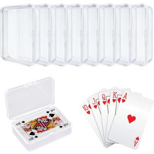 IOKUKI 8 Pcs Blank Playing Card Case, Clear Deck Box, Plastic Game Storage Box Holder for Bank, Business, PTCG Cards (8 PCS Clear)