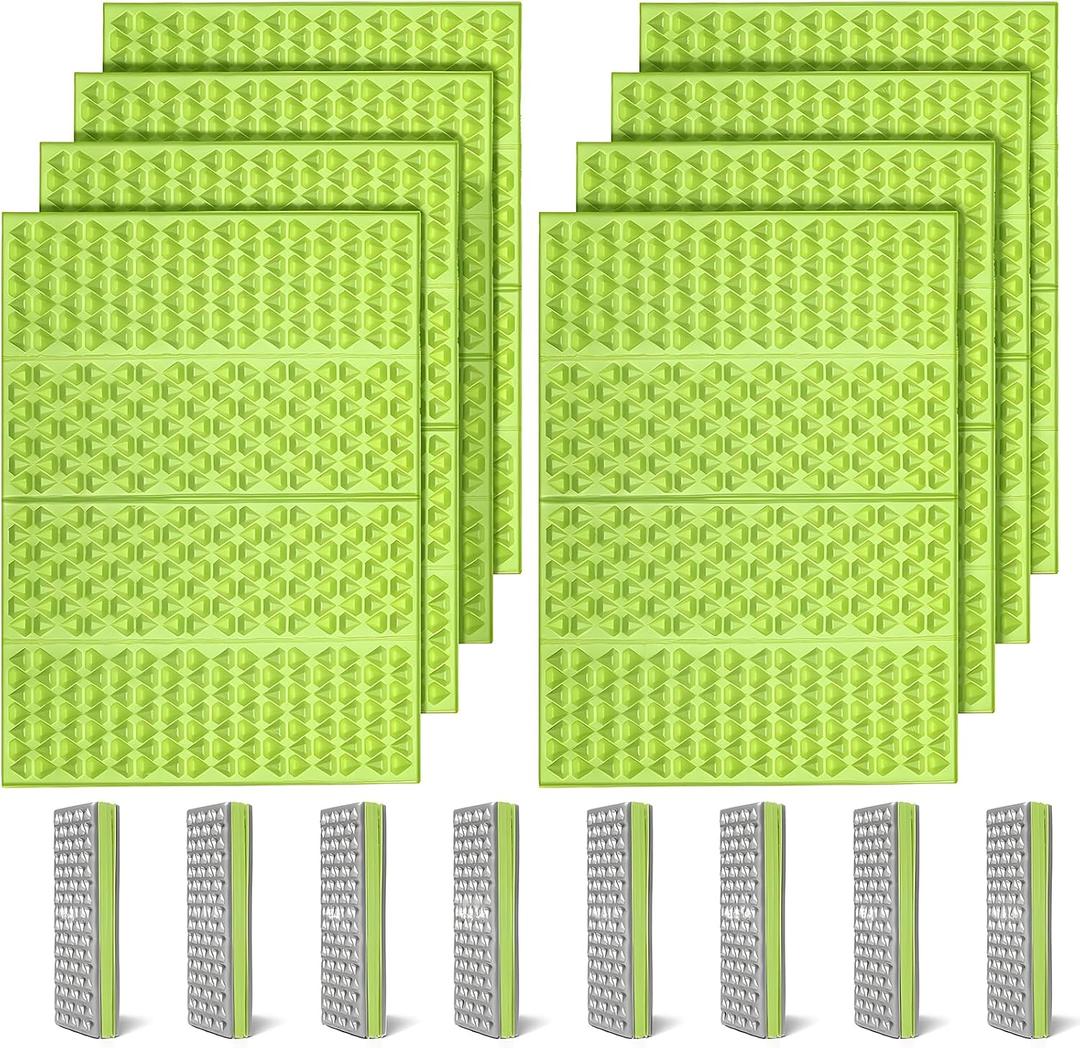 FOCHIER F Stadium Seat Pad, Foam Sitting Pad Mat,Diamond Green 8PCS, Large