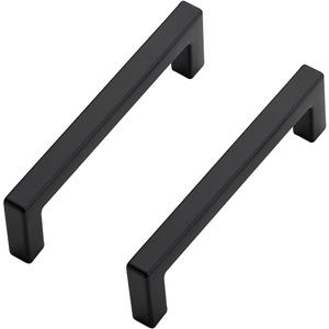 Ravinte 15 Pack Solid 3-1/2 Inch Center to Center Slim Square Bar Drawer Handles - Cabinet Hardware in Matte Black - Kitchen Handles and Pulls