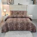 SDY 3 Pieces Cheetah Print Comforter Full, Animal Print Comforter Full for Kids, Toddler, Girls, Boys