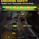 42" Emergency Flashing Strobe Lights Bar with 28 Strong Magnets Double Side Traffic Advisor 206 LED Warning Snow Plow Light for Trucks Vehicles Tow Pickup, Amber/Green