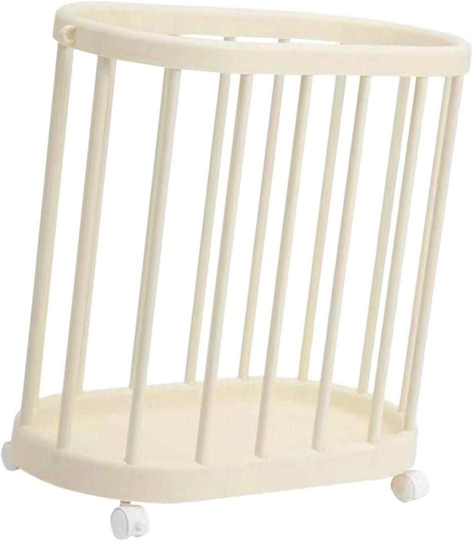 Laundry Basket Cart Dirty Clothes Basket Storage Organizer Container for Laundry Room, Cream Color