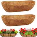 2-Pack 24 Inch Coco Liners for Planters Trough Coco Liner for Window Box, Fence Flower Baskets | Coco Liners for Hanging Baskets, Planter Box Liner, 24 Inch Coconut Liners for Planters.
