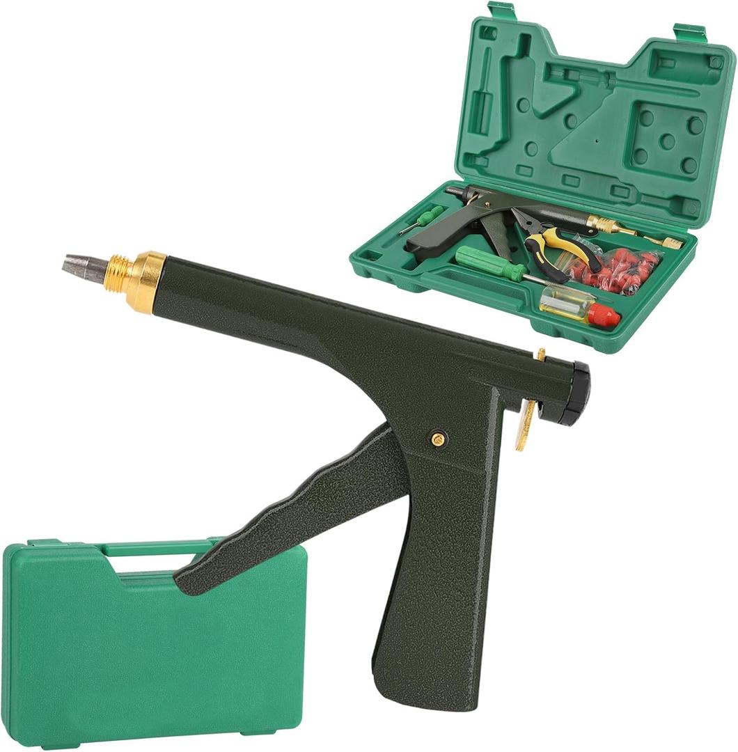 Motorcycle tire Repair kit, tire Repair Mushroom Plug Universal Tire Repair Tools to Fix Punctures and Plug Flats Patch Kit for car Motorcycle, ARBATV, Tractor, Trailer (1 Set, Green)