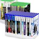 Nargos Video Game Storage Holder for for PS5/ PS4/ PS3/ PS2/ Xbox One/Xbox 360 and Xbox Series X/S/Wii/Switch/Switch 2 Game Cases, DVD and Blu-Ray Organizer for Desk (2, White)