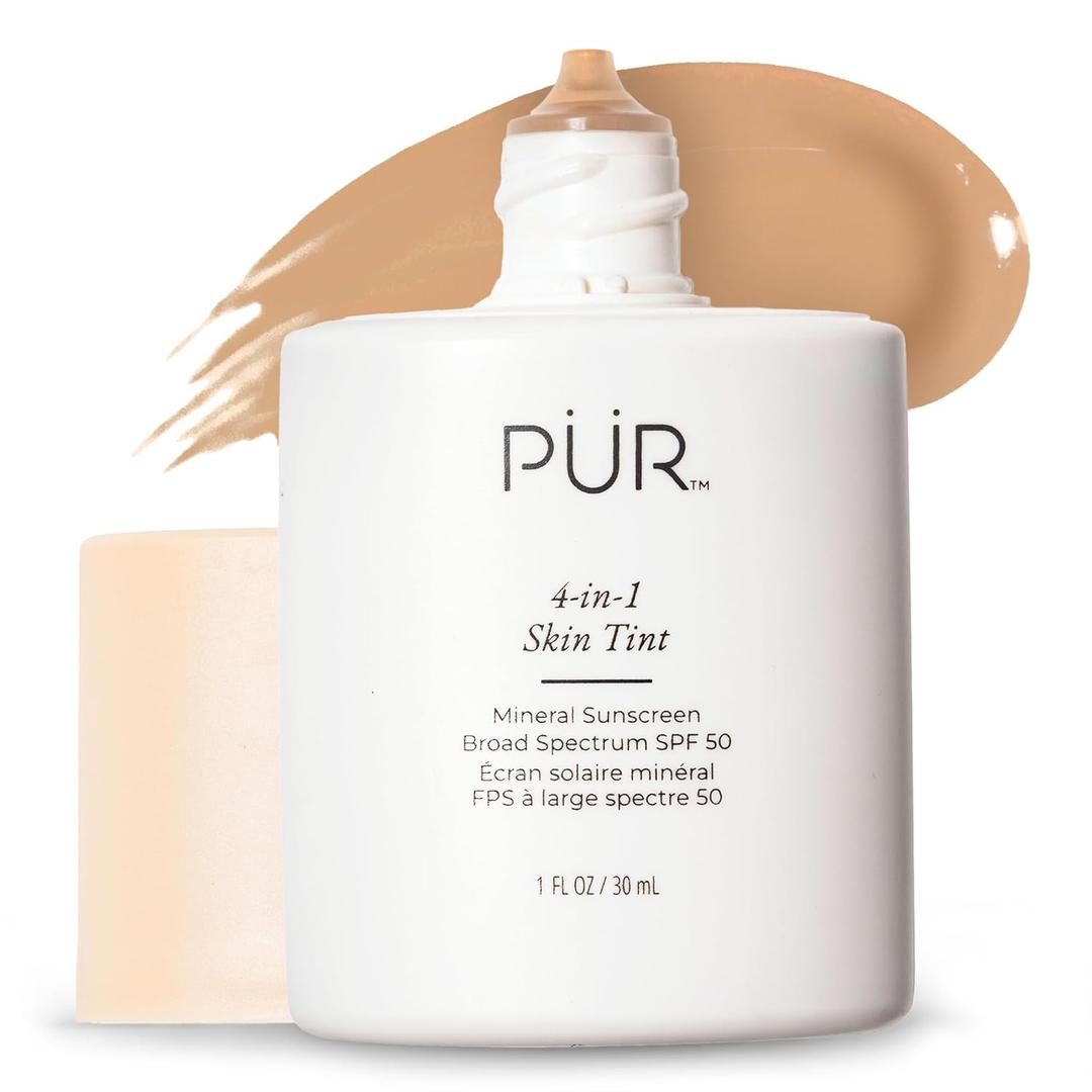 PR MINERALS Tinted Sunscreen for Face, 4-in-1 Skin Tint - Broad Spectrum Mineral Sunscreen, SPF 50 - Tinted Facial Moisturizer, Primer & Foundation for Sun Protection - Lightweight, Buildable