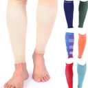 Doc Miller Compression Calf Sleeve for Men & Women  20-30mmHg Graduated Support for Running, Shin Splints, Calf Strain  Knee High, Small to 6XL Plus Size (Medium, Pale Skin)