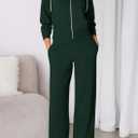 PRETTYGARDEN Womens 2 Piece Outfits Sweatsuits 2026 Fall Full Zip Sweatshirts Workout Pants Matching Lounge Sets Tracksuits (Green, S)