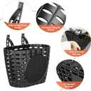 BESPORTBLE Kids Bike Basket Plastic Front Handlebar Bicycle Lift Off Baskets for Children Bike Accessories (Black) Size S