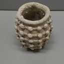 Rustic Farmhouse Vase, Boho Beige Vase for Pampas Grass Small Textured Knotted Vases for Flowers Decorative Cement Floral Vases for Home Decor, Living Room, Dining Table