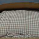 LifeTB Tan Gingham Comforter Set California King 3 Pieces Modern Plaid Comforter Set Beige Grid Comforter with 2 Pillowcases Soft Fluffy Checkered Grid Pattern Gingham Bedding Set for All Seasons