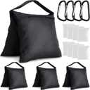 Aimosen 4 Packs Sandbags Weight Bags for Light Stand Photography Video Equipment, Heavy Duty Saddlebag for Backdrop Stand, Photo Tripod, Canopy, Pop up Tent, Umbrella Base, Fishing Chair, Picnic Table (4PCS, Black)