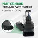 Intake Air Pressure and Temperature Sensor + Black Spacer Kit Fit for Chevrolet Silverado GMC Sierra 2500HD 3500HD 6.6L L5P Duramax Diesel 2017-2024, Replace 12681993 Manifold Pressure (MAP) Sensor