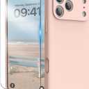 for iPhone 17 Pro Max Case, Liquid Silicone Cover with Camera Protection Anti-Scratch Soft Microfiber Lining Shockproof Protective Phone Case for iPhone 17 Pro Max 6.9", Pink Sand