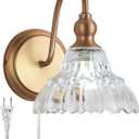 Modern Plug in Wall Sconces Brass Vintage Wall Light Fixtures Antique Vanity Lights for Fireplace Bathroom Bedroom Coffee Room