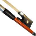 Brazilwood Ebony Violin Viola Cello Bow Full Size Ebony Frog with Natural Horsehair (Violin bow 1/4)
