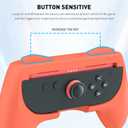 PAWDIARY Switch 2 Grip Compatible with Nintendo Switch 2025 Controller, [2 Pack] Grip Accessories for New Switch 2 Controller, Ergonomic Comfort Handle Kit with 4 Thumb Caps (Blue&Orange)