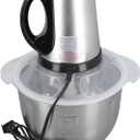Stainless Steel Food Processor with 4L Large Capacity, 5 Blades, Electric Chopper for Meat Vegetable US Plug 110V, High Efficiency, Material