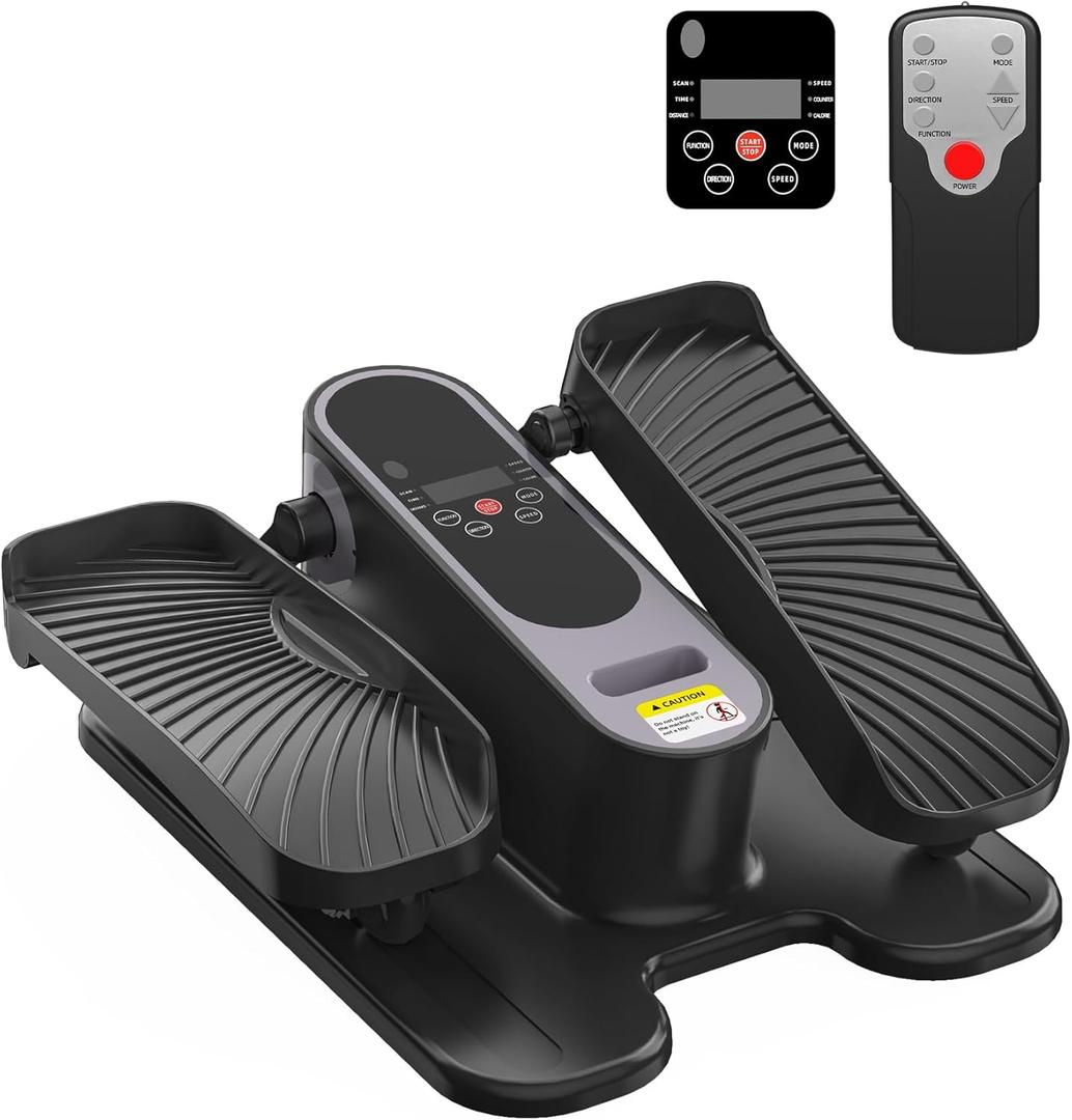 Under Desk Elliptical Machine for Senior Mini Elliptical Leg Exerciser with Remote Control Portable Electric Seated Foot Pedal Exerciser for Home Office