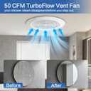 V2270-50 360 Bathroom Exhaust Fan, 50 CFM Round Ceiling Vent Fan, Non-Lighted Bath Fan Replacement for RV or Mobile Home, Fits 8 Inch Opening with 3 Inch Duct, White