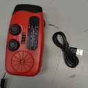 086S Hand Crank Emergency Radio - 2000mAh/7400mWh AM/FM/NOAA Solar Hand Crank Emergency Radio with 3 LED Flashlight, SOS Function for Emergencies, Camping - Red