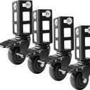 4PCS Storage Rack Caster Wheels,3" Heavy Duty Locking Caster Wheels Warehouse Shelf & Storage Racks Accessories,Fit for Boltless Self Locking Shelving Racks,500LB Capacity(Black)