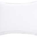 Amazon Basics Lightweight Microfiber 3 Piece Duvet Cover Set with Zipper Closure, Full/Queen, Bright White, Solid