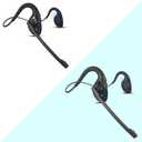 iDIGMALL G2 Black + G2 Cyan, Bluetooth Headset w/Microphone Boom, Open Ear Headset w/Noise Canceling Mic for Computer Phones PC, Wireless Stereo Headphones for Home Office Working, 10H