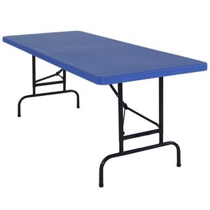 Magshion 6ft Plastic Folding Table with Handle for Indoor Outdoor, 6 Foot Utility Commercial Craft Foldable Table for Party Events, Blue