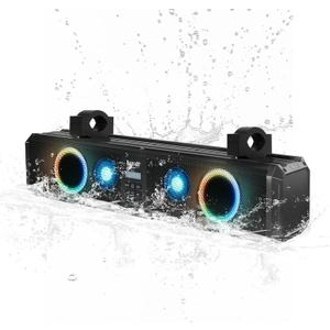 26'' UTV Sound Bar, IP66 Waterproof SXS Sound Bar, RGB UTV Speakers, 3 EQ Modes(Bass/Off-Road/Standard), Digital Processing ATV Speakers Compatible with Polaris RZR Can-Am Fits 1-2'' Roll Bar
