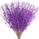 KI Store Purple Glitter Picks Sprays Set of 20 for Mardi Gras Decorative Picks Christmas Tree Wreath Garland Floral Arrangement Decoration