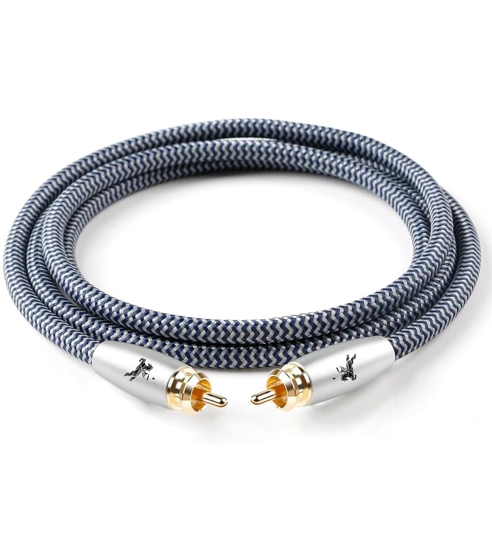 Impeto Subwoofer Digital Audio Coaxial Cable Dual Shielded Cord, 24K Gold Plated Connector RCA to RCA Stereo Cable 4.9feet/ 1.5M