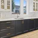 JOY DECOR 10 Pack Kitchen Cabinet Pulls & Handles, 2" Brushed Brass Cabinet Door Knobs with Single Hole, Stainless Steel Drawer Pulls, Kitchen Hardware