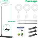 Aokrean Grow Light, Full Spectrum Plant Lights for Indoor Growing with with 3/9/12H Timer, 3 Color Modes, 10 Brightness, 6.5"-26" Height Adjustable Halo Grow Light with Base, 3 Pack(3.4in)